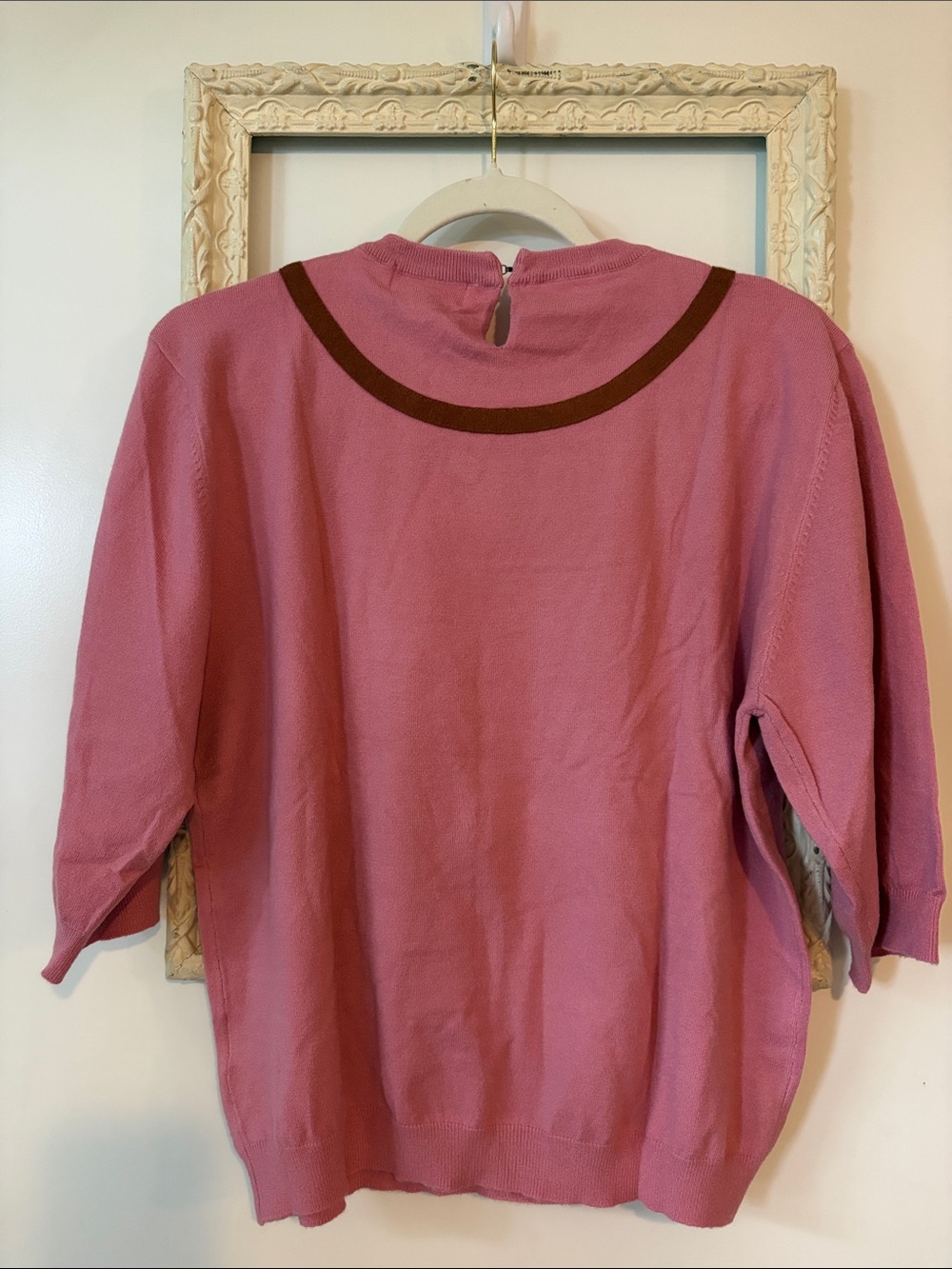 TULIP B | Pink Knit Sweater with Brown Bow Detail - Picture 10 of 15